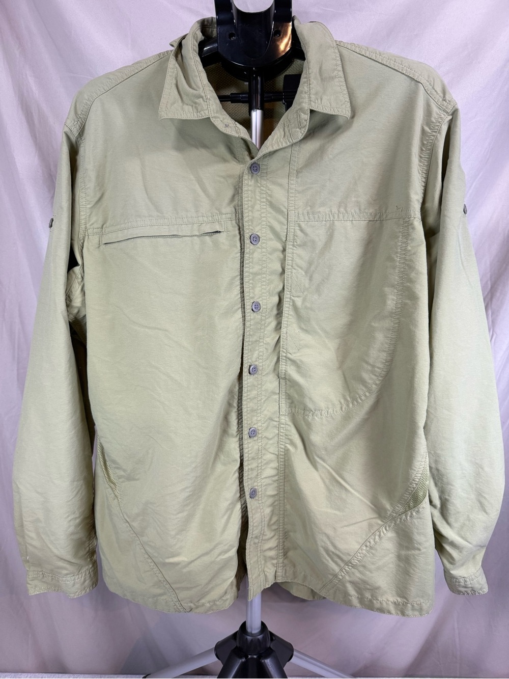 Mountain Hardwear Olive Green Ventilated Button-Up Outdoor Shirt -‎ Large